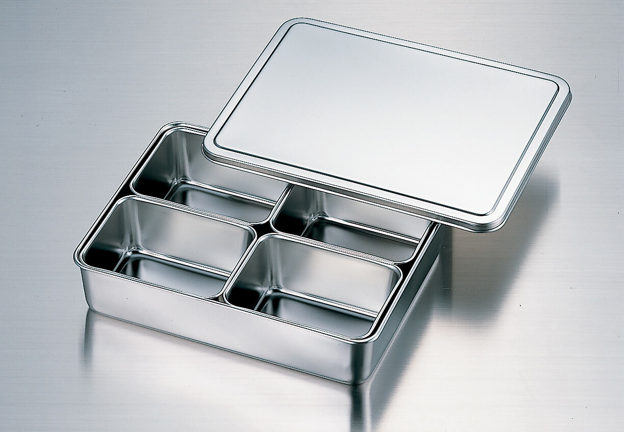 楽天市場】18-8 普及型調味料入バット（仲子0号）4ヶ入(田型)【薬味