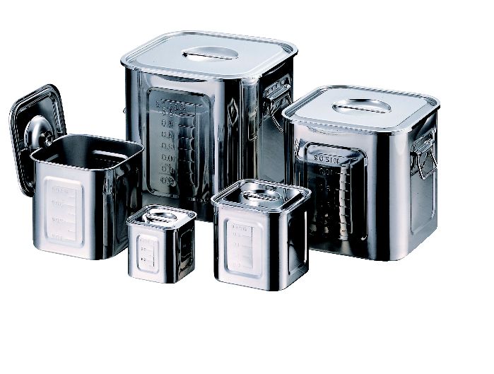 楽天市場】18-8目盛付角キッチンポット18cm【ステンレスポット