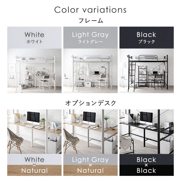 楽天市場】ロフトベッド シングル ベッドフレームのみ ホワイト ベッド