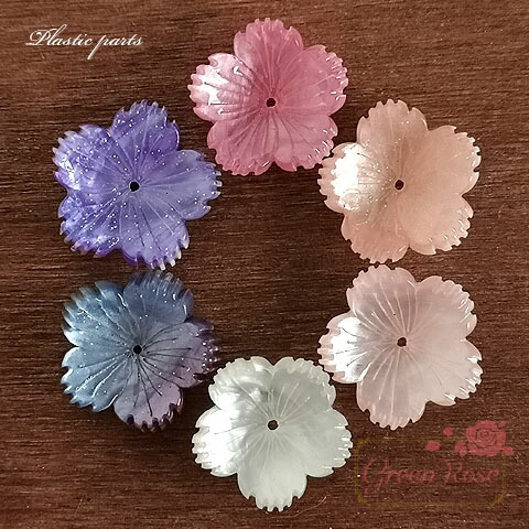 楽天市場】グラデーションフラワー 桜(小) 全6色 10個 ラメ パール