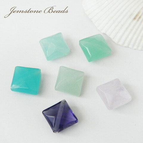 楽天市場】天然石 スクエアカットビーズ 約14mm 2個 カルセドニー