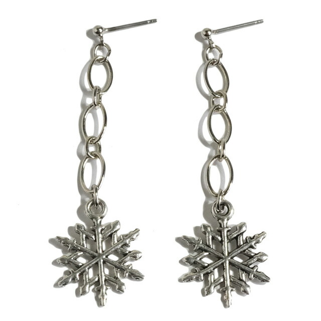 楽天市場】ピアス 雪の結晶 スノーフレーク ロングビアス スタッド