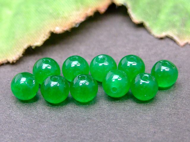 楽天市場】63433 AA 4mm 10粒セット 濃緑翡翠 ヒスイ ジェイド