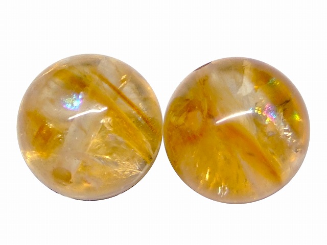 楽天市場】g3-38Q 虹入り シトリン 黄水晶 8mm AA 1粒売り 送料無料有