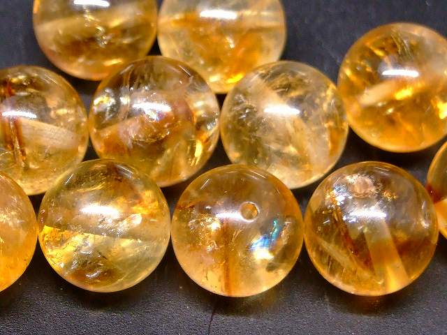 楽天市場】g3-38Q 虹入り シトリン 黄水晶 8mm AA 1粒売り 送料無料有