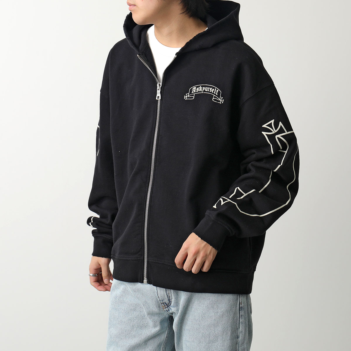 楽天市場】ASKYURSELF アスクユアセルフ パーカー BANNED ZIP HOODIE
