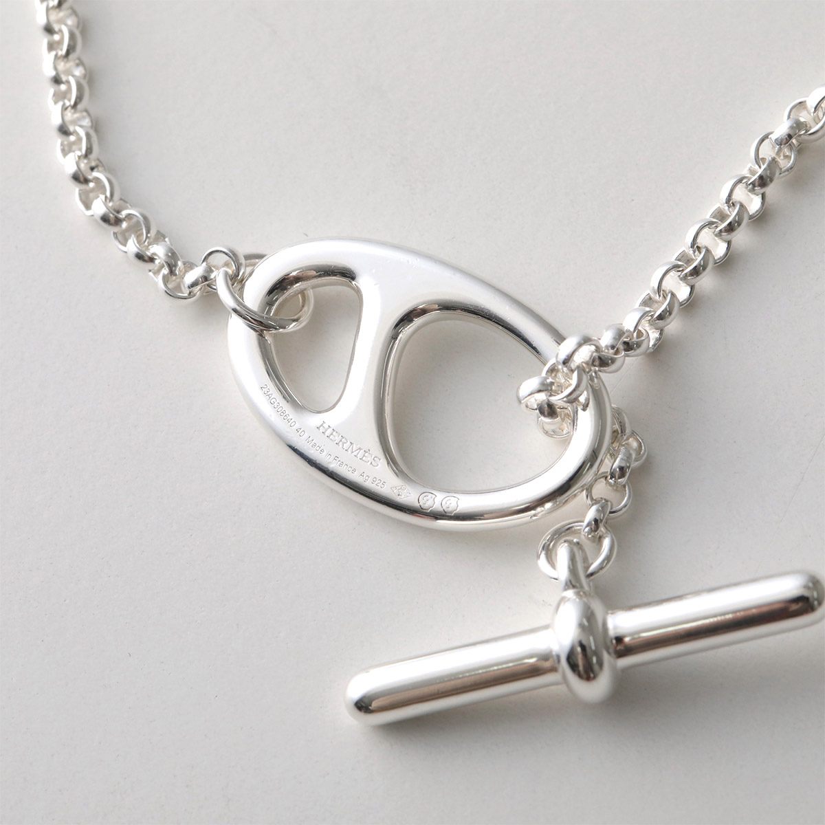 楽天市場】HERMES エルメス ネックレス CHAINE DANDRE PUNK 42cm 44cm