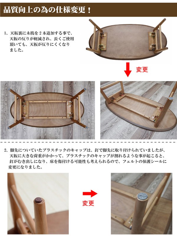 楽天市場】北欧デザイン 4種天然木の折りたたみテーブル(楕円形