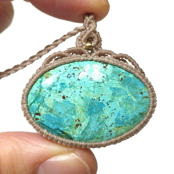 楽天市場】クリソコラ マクラメペンダント 天然石ペンダント