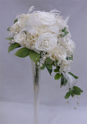 楽天市場】ホワイトブーケ（羽・パール入り）【smtb-tk】 : フラワー