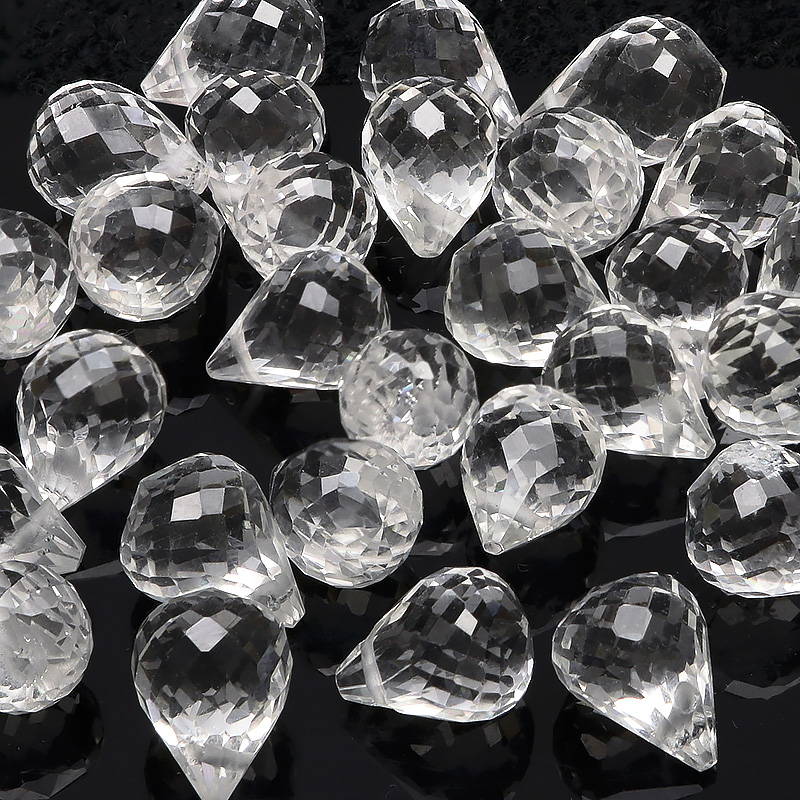 楽天市場】【粒販売】天然水晶 クリスタルクォーツ ドロップカット 10