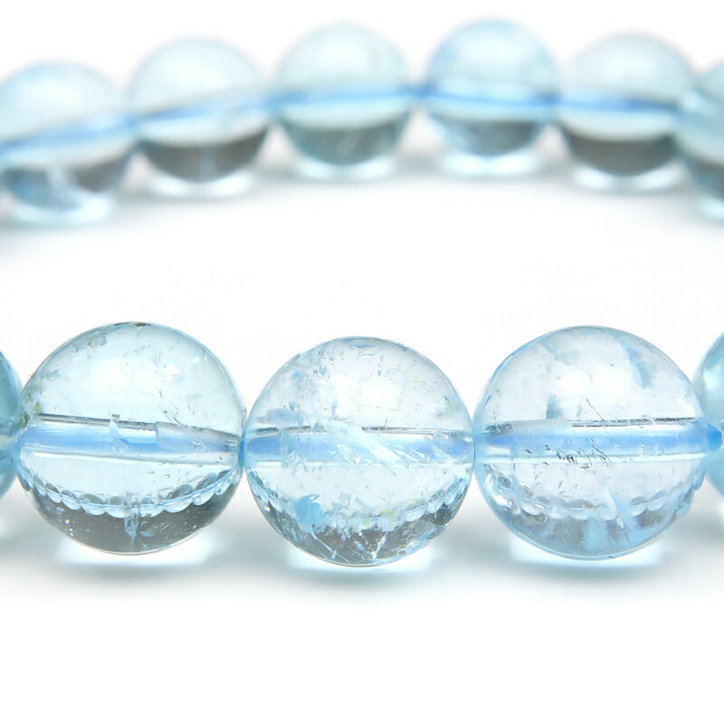 楽天市場】スカイブルートパーズ 丸玉ブレス 9mm No.3【1点もの