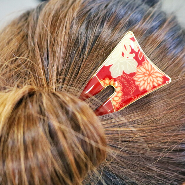 楽天市場】かんざし 簪 スクエアかんざし 扇 ゴールドフレーム 扇形 髪