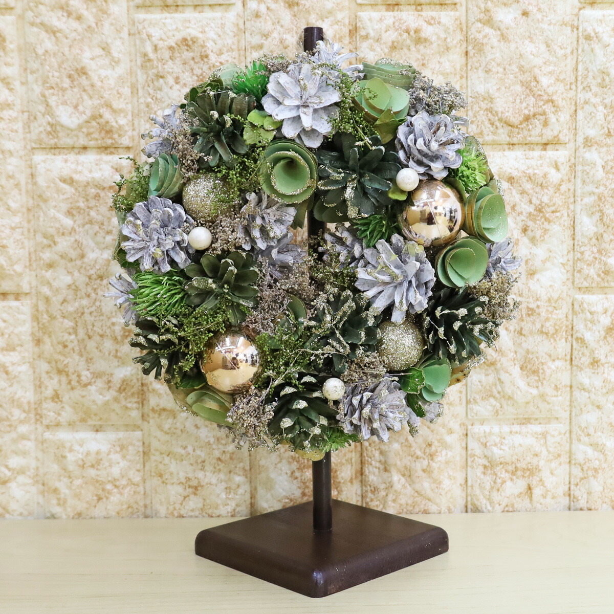 楽天市場】クリスマスリース 飾り (Wreath Mintgreen Glitter S 24