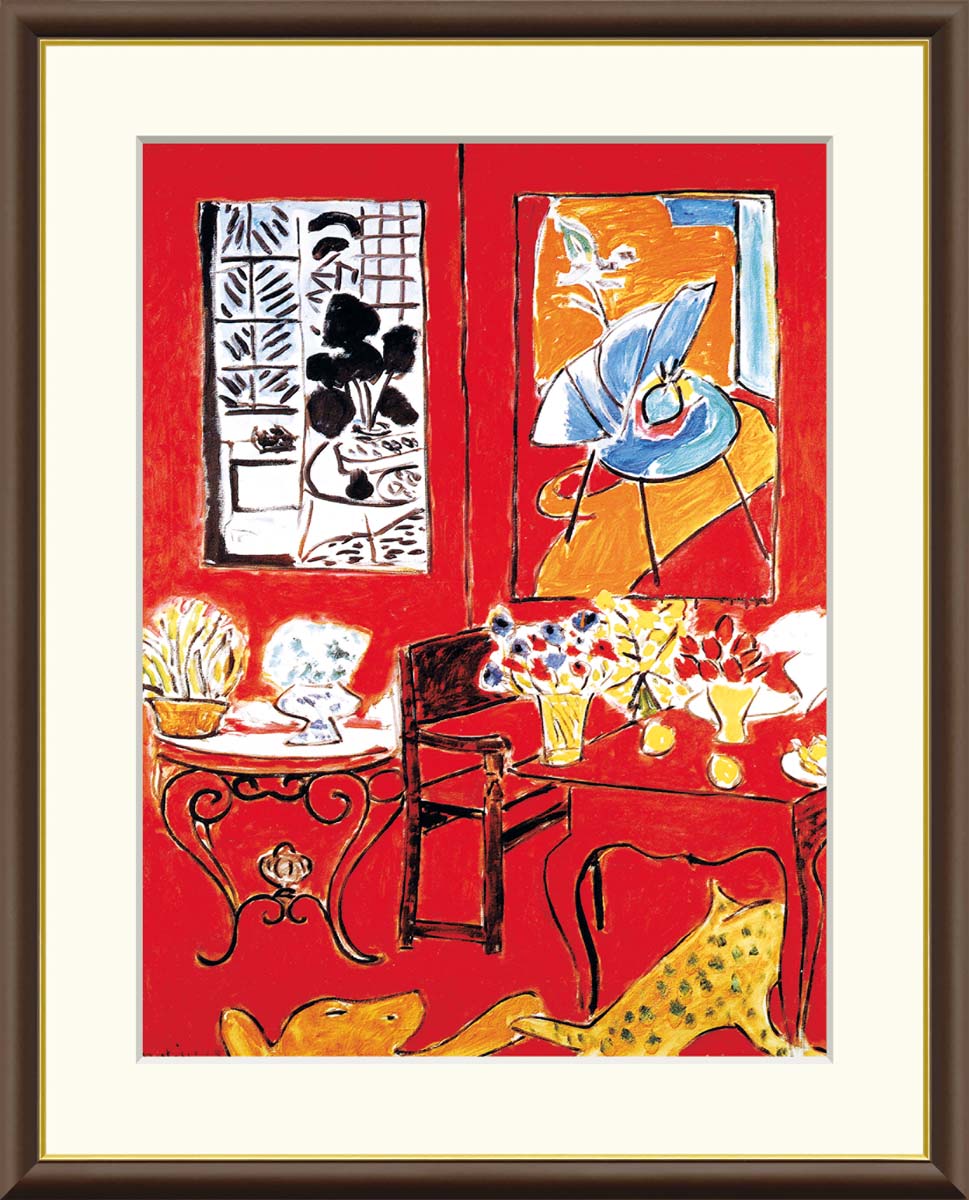 楽天市場】10年保証 名画 油絵 大きな赤い室内 アンリ・マティス 手彩