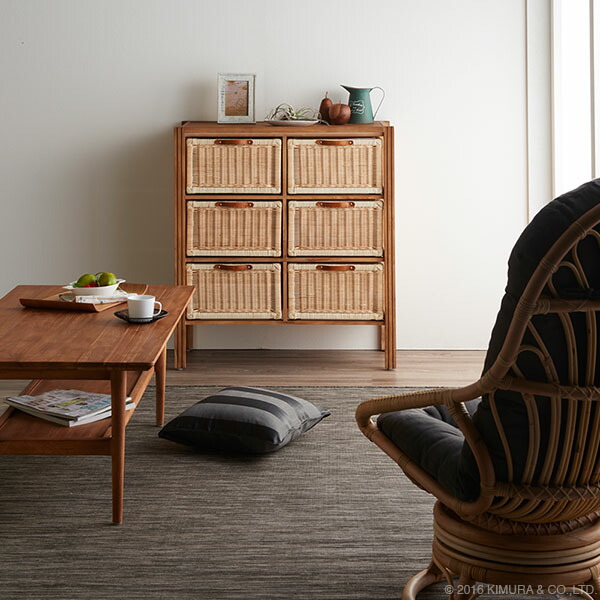 楽天市場】チェスト ラタン 棚 タンス チーク 無垢 木製 籐製 リビング