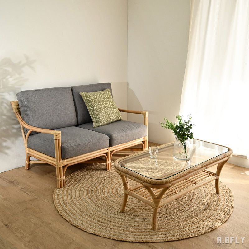 楽天市場】2Pソファ 2人掛けソファ ラタンソファ 籐 ラタン 天然素材