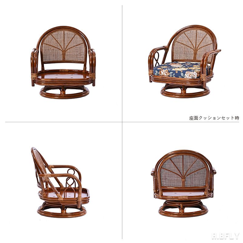 楽天市場】ラタン回転チェア 座面高28cm ローチェア ミドルタイプ ロー