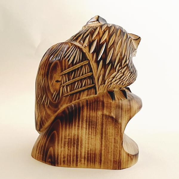 楽天市場】送料無料 木彫りのふくろうの置物 FU 焼ふくろう 巣穴