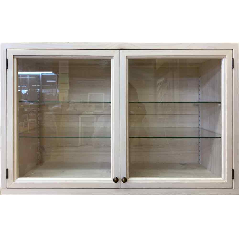 楽天市場】吊り戸棚 ホワイトステイン 78x30x50cm 硝子棚 真鍮つまみ