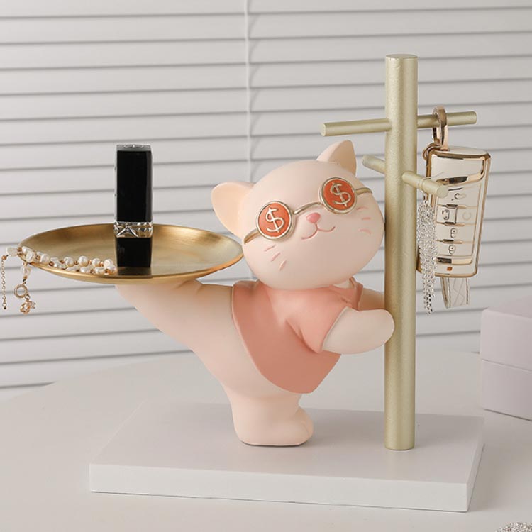 楽天市場】インテリア 置物 玄関 トレー 猫 招き猫 兎 小物収納 トレイ