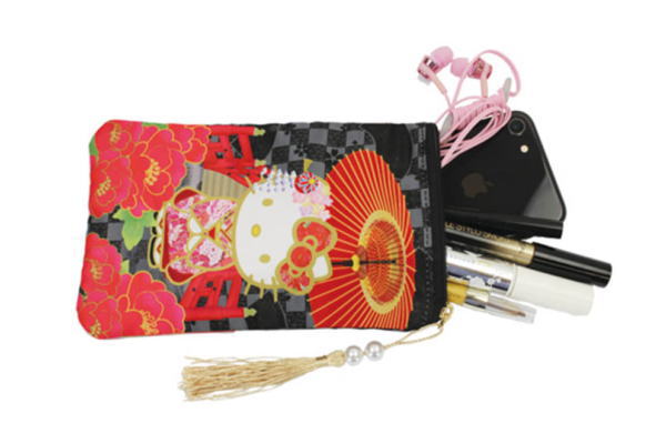 楽天市場】【ハローキティ】和柄縦長ポーチ【桜蝶】【和柄】【和風