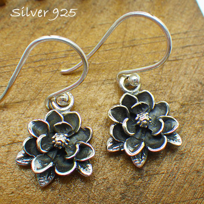 楽天市場】ピアス 木蓮の花 マグノリア フック シルバー925 金属