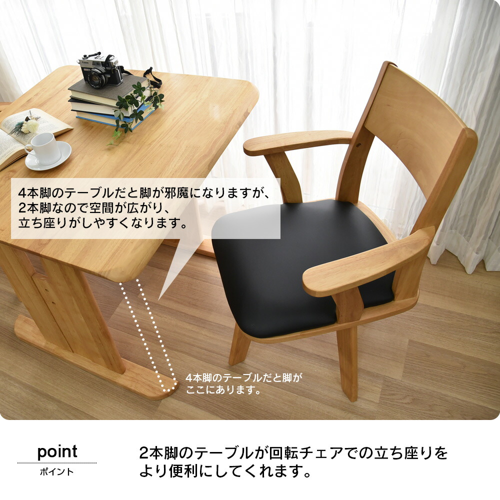 楽天市場】ダイニングテーブルセット 2人掛け 3点 幅80cm おしゃれ