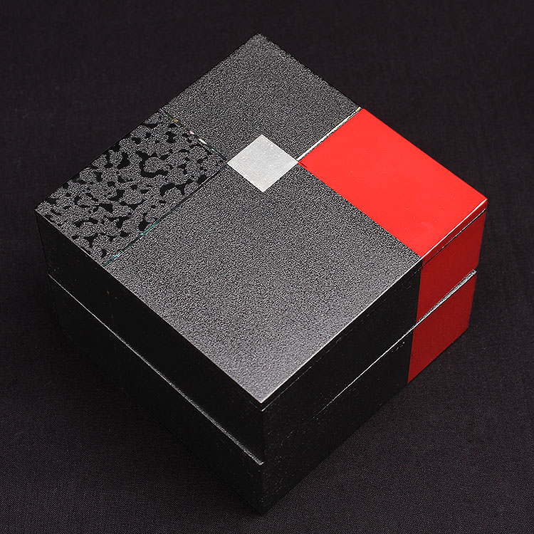 楽天市場】【津軽塗 紋紗塗】 二段角重4.3寸紋紗 【IO-003】【送料無料