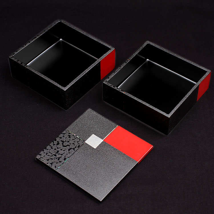 楽天市場】【津軽塗 紋紗塗】 二段角重4.3寸紋紗 【IO-003】【送料無料