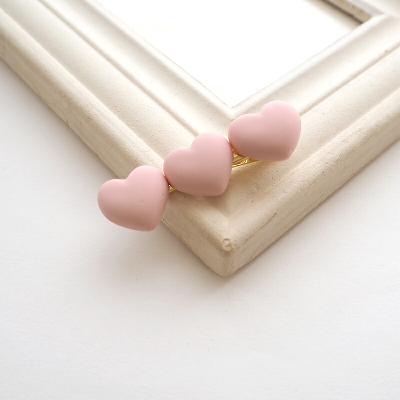 楽天市場】クリップ トリプル ぷっくり ハート ヘアクリップ ヘア