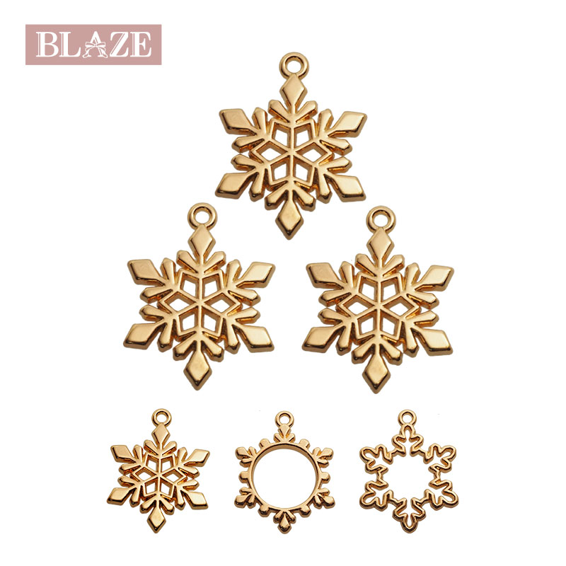 楽天市場】【3個入】空枠 雪の結晶 約2.6×2cm 全3種 ゴールド BLAZE