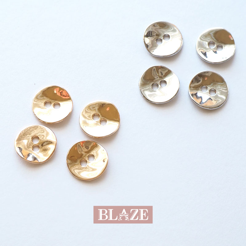 楽天市場】メタルボタン 4個セット 11mm 二つ穴 変形サークル シルバー