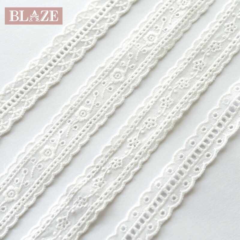 楽天市場】【50cmカット】コットン レース 透かし フラワー刺しゅう