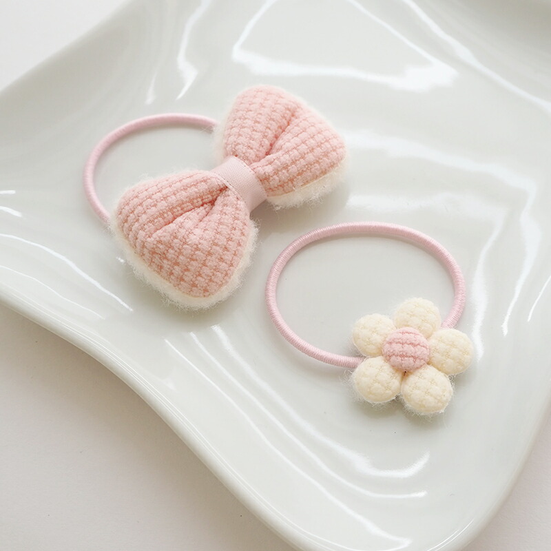 楽天市場】ヘアゴム ヘアポニー りぼん フラワー 花 リボン 2個セット