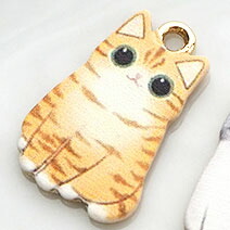 楽天市場】チャーム ねこ カン 付き 全体 全身 ネコ 猫 パーツ