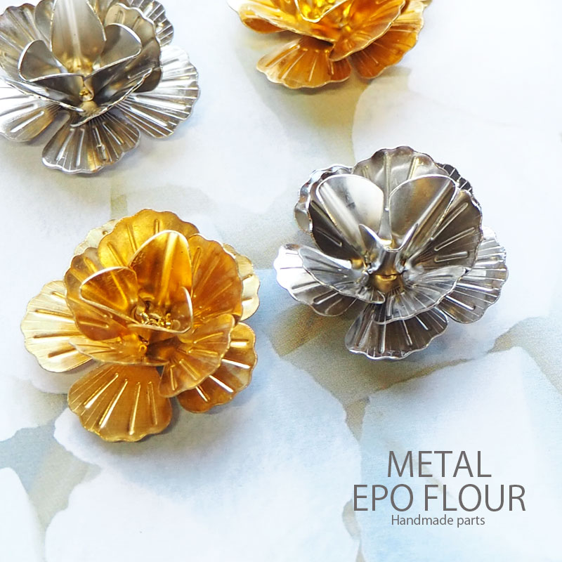 楽天市場】メタル フラワーパーツ ボリューム フラワー 2個セット