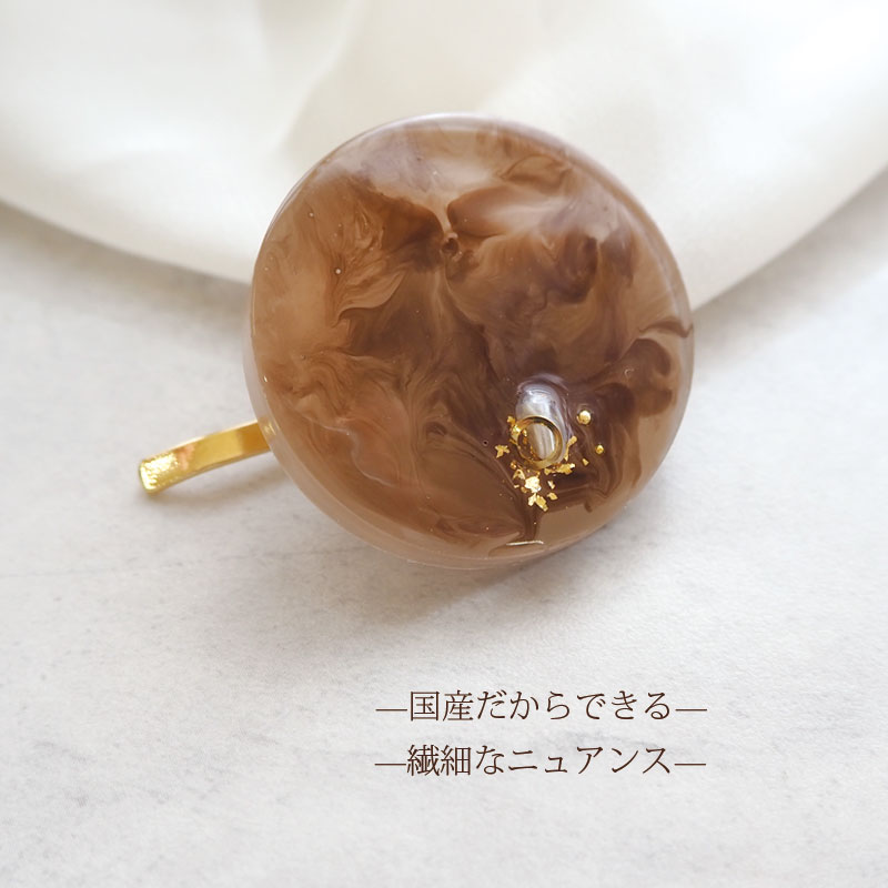 楽天市場】ポニーフック サークル マーブル ゴールド レジン ヘアゴム
