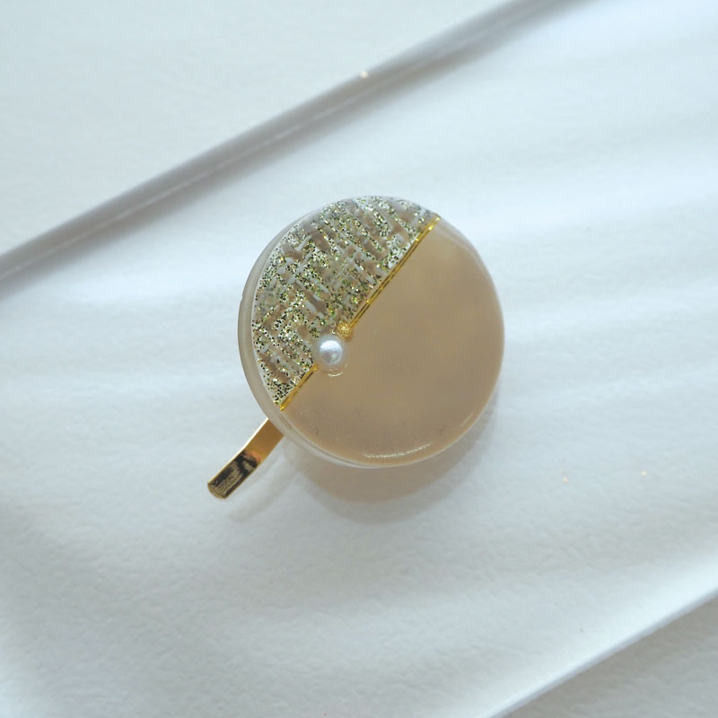 楽天市場】ヘアフック サークル ツイード パール ゴールド ポニー