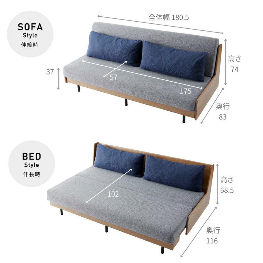 楽天市場】ソファーベッド 無料開梱設置 ソファ 幅180 ソファベッド