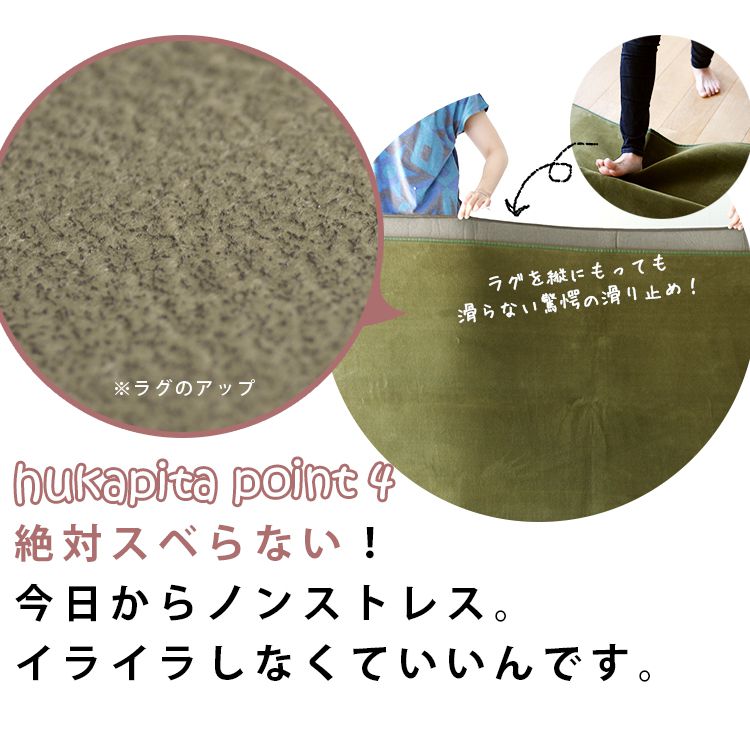 楽天市場】下敷き専用 ラグ ふかぴたSTANDARD 148×148cm 円形 cucan