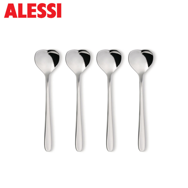 楽天市場】アレッシィ ハート型 ティースプーン 4本セット シルバー
