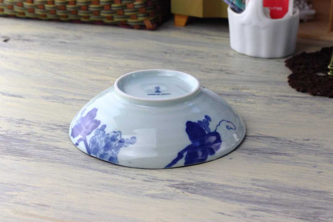 楽天市場】藍染ぶどう 5.5寸浅鉢 17cm 日本製 美濃焼 六兵55浅鉢