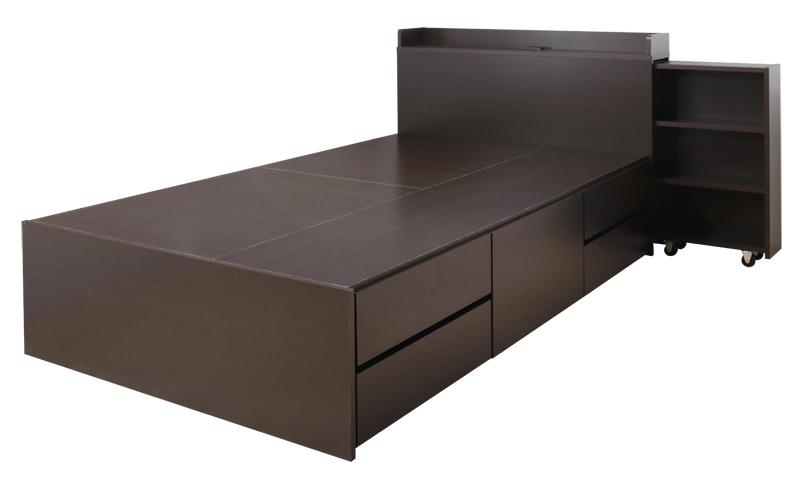 楽天市場】ベッド ダブル ベッドフレームのみ 大容量収納ベッド