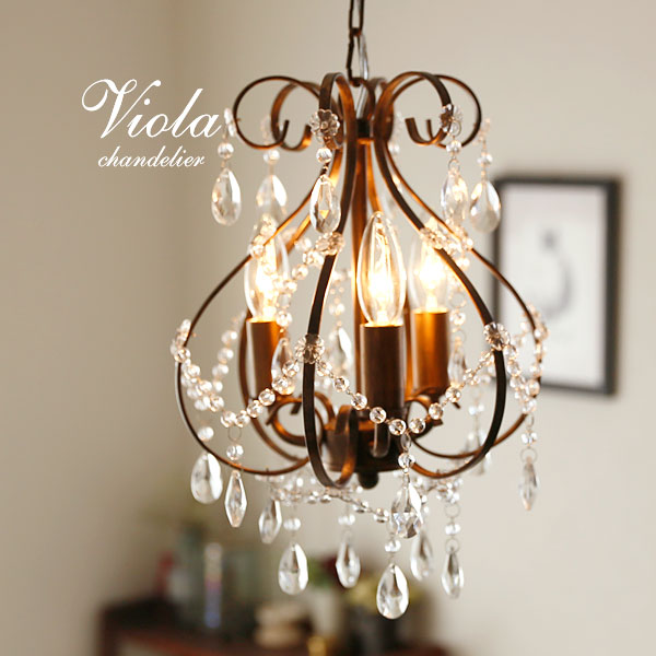楽天市場】プチシャンデリア LED 【 Viola / アンティークゴールド