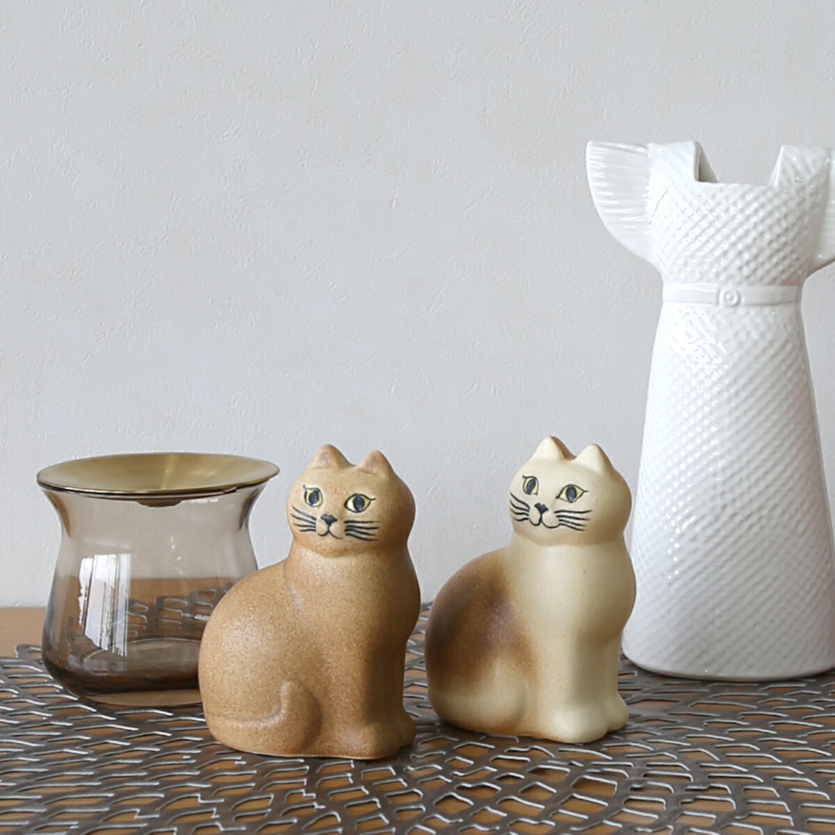 楽天市場】リサラーソン 猫 キャットマンズ ミニ(小） ブラウン 動物