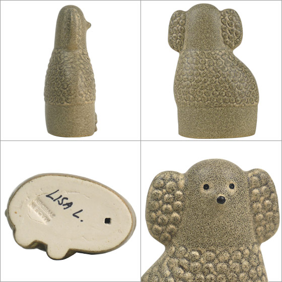 楽天市場】リサラーソン プードル ミニ 置物 ミニケンネル グレー 動物