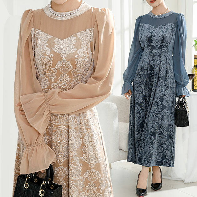 楽天市場】ダマスク柄 シフォン ドッキング キャンディ スリーブ