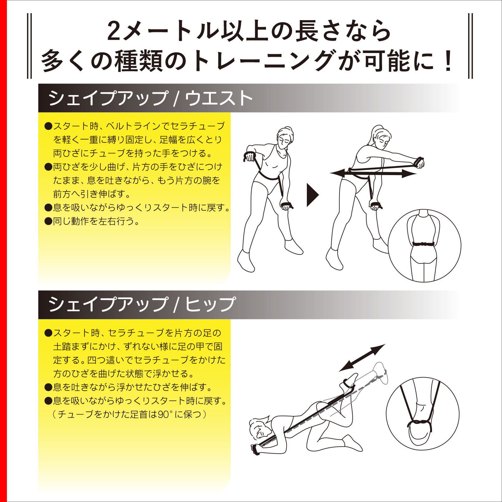 楽天市場】セラバンド トレーニングバンド 2m 強度レベル-1 イエロー