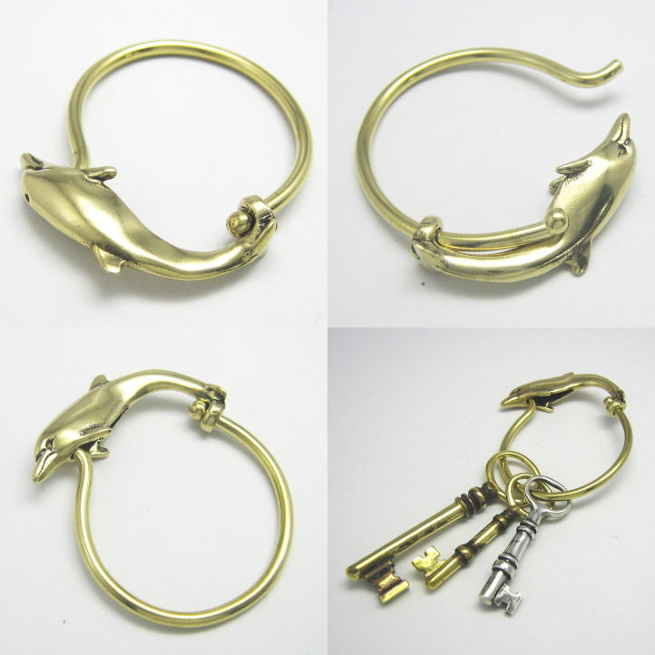 楽天市場】金色のイルカ、ドルフィンキーリング ブラス 真鍮